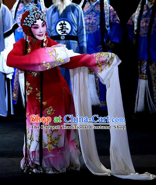 Chinese Ping Opera Hua Tan Apparels Costumes and Headpieces Traditional Pingju Opera Diva Zhao Jintang Dress Garment