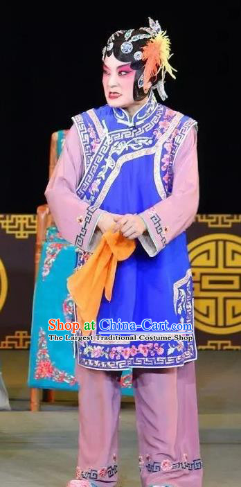 Chinese Sichuan Opera Xiaodan Costumes and Hair Accessories Fen Xiang Ji Traditional Peking Opera Maidservant Dress Apparels