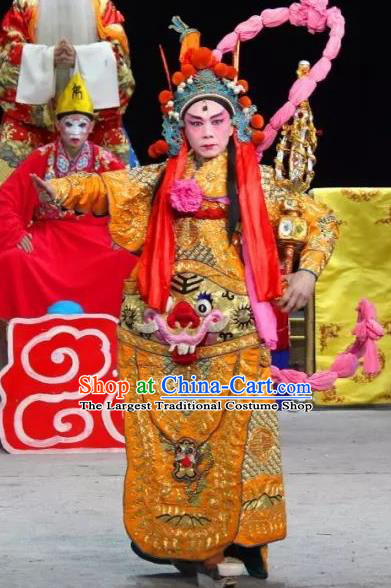 The Legend of White Snake Chinese Sichuan Opera Martial Male Apparels Costumes and Headpieces Peking Opera Er Lang God Garment General Armor Clothing