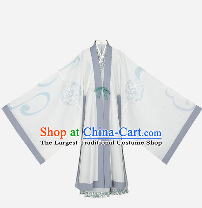 Chinese Ancient Swordsman Hanfu Garment Traditional Ming Dynasty Young Male Noble Childe Historical Costumes Complete Set