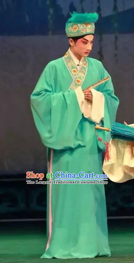 The Legend of White Snake Chinese Sichuan Opera Young Male Apparels Costumes and Headpieces Peking Opera Xiaosheng Garment Scholar Xu Xian Clothing