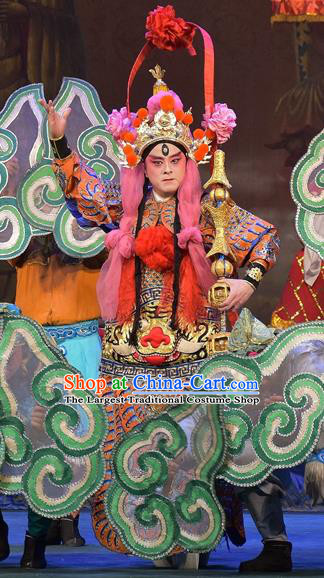 The Legend of White Snake Chinese Sichuan Opera Martial Male Apparels Costumes and Headpieces Peking Opera General Garment Armor Clothing