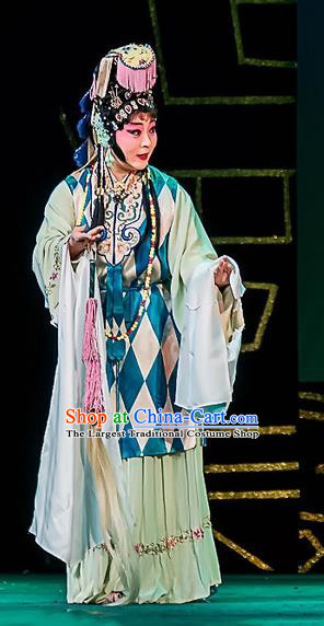 Chinese Sichuan Opera Young Female Qiu Jiang Garment Costumes and Hair Accessories Traditional Peking Opera Hua Tan Dress Taoist Nun Chen Miaochang Apparels