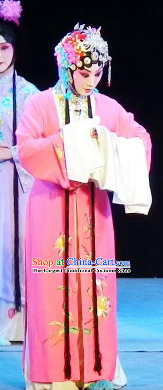 Chinese Sichuan Opera Diva Li Huiniang Red Plum Garment Costumes and Hair Accessories Traditional Peking Opera Young Female Dress Actress Apparels