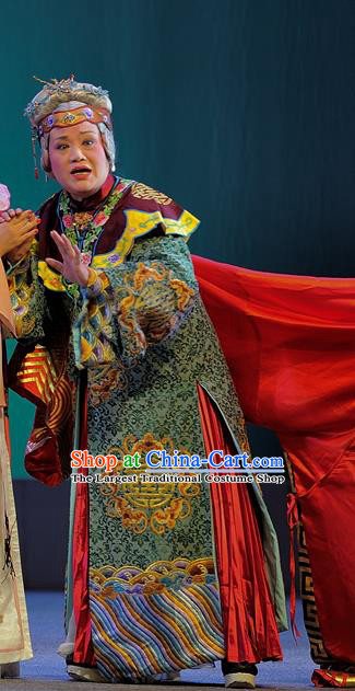 Chinese Sichuan Opera Elderly Woman Garment Costumes and Hair Accessories Traditional Peking Opera Xue Baochai Laodan Dress Dowager Countess Apparels