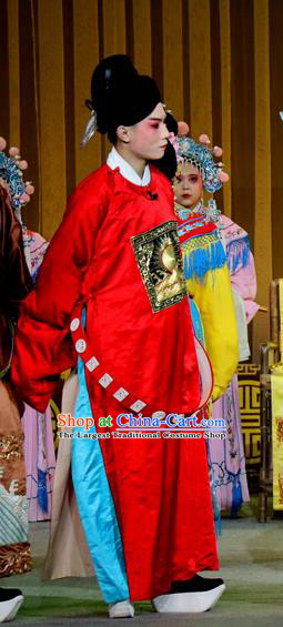 Jin Dian Shen La Chinese Sichuan Opera Young Male Apparels Costumes and Headpieces Peking Opera Xiaosheng Garment Number One Scholar Clothing