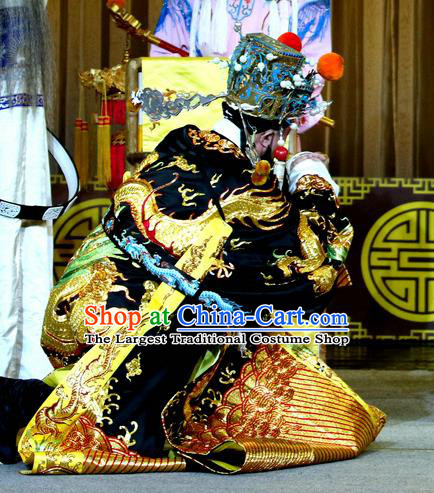 Jin Dian Shen La Chinese Sichuan Opera Clown Apparels Costumes and Headpieces Peking Opera Chou Role Garment Official Clothing