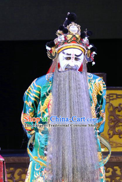 Sheng Si Pai Chinese Sichuan Opera Painted Role Apparels Costumes and Headpieces Peking Opera Elderly Male Garment Official Clothing