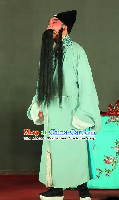 Ma Qian Po Shui Chinese Sichuan Opera Elderly Male Apparels Costumes and Headpieces Peking Opera Laosheng Zhu Maichen Garment Clothing