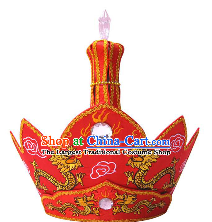 Chinese Traditional Buddhist Hair Accessories Top Grade Monk Hat Double Dragon Mitre Vairocana Headwear