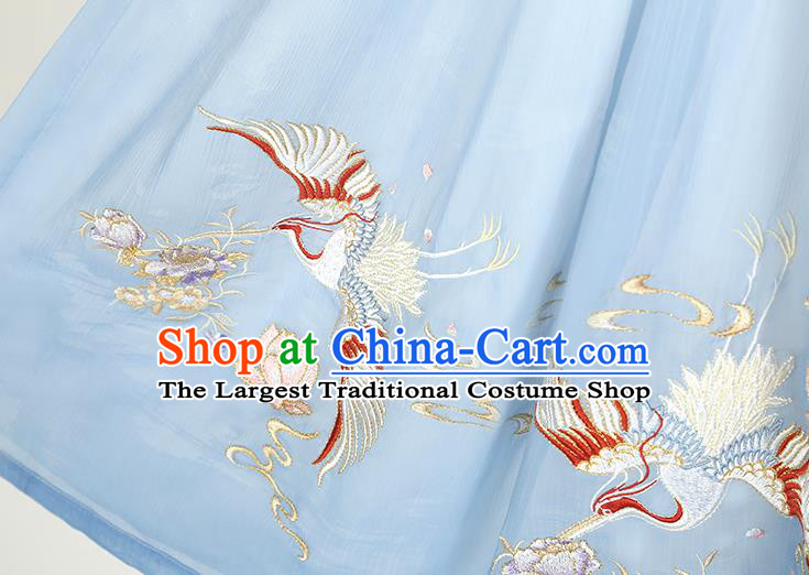 Chinese Ancient Jin Dynasty Imperial Consort Blue Hanfu Dress Traditional Court Female Historical Costumes Garment for Women