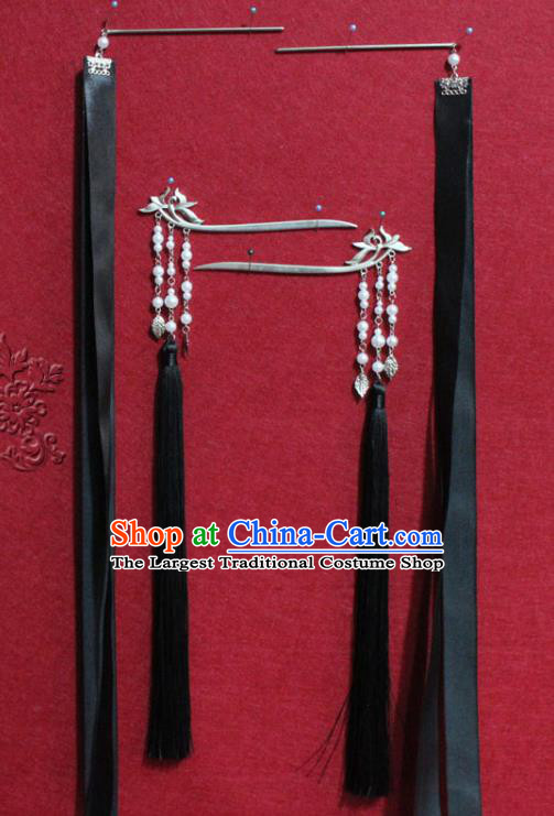 Traditional Chinese Handmade Ming Dynasty Prince Black Hair Crown Ancient Noble Childe Hair Accessories for Men