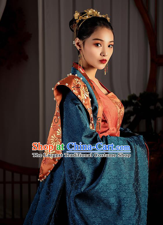 Chinese Traditional Song Dynasty Palace Empress Hanfu Dress Ancient Imperial Consort Garment Historical Costumes Complete Set