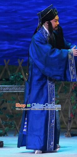Ma Zu Chinese Peking Opera Laosheng Elderly Male Garment Costumes and Headwear Beijing Opera Landlord Lin Apparels Clothing
