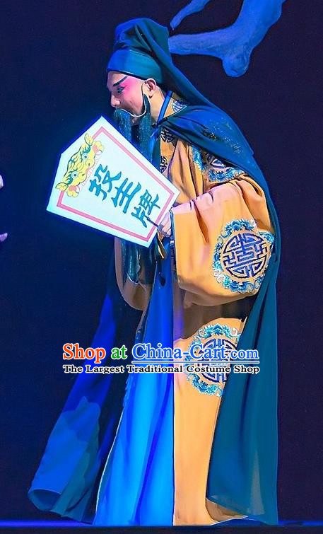 Mother of Mu Lian Chinese Sichuan Opera Laosheng Apparels Costumes and Headpieces Peking Opera Elderly Male Garment Clothing