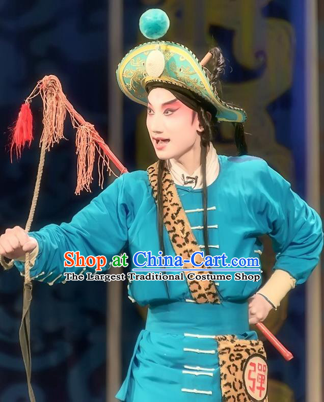 Shuang Ba Lang Chinese Sichuan Opera Swordsman Wang Rong Apparels Costumes and Headpieces Peking Opera Wusheng Garment Martial Male Clothing