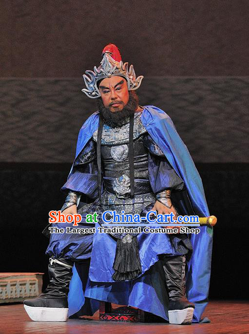 Xi Zhao Qi Shan Chinese Sichuan Opera Apparels Costumes and Headpieces Peking Opera General Wei Yan Armor Garment Martial Male Clothing