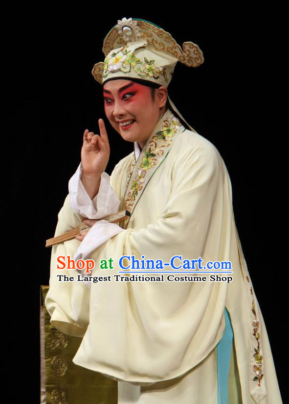 Yu He Qiao Chinese Sichuan Opera Scholar Apparels Costumes and Headpieces Peking Opera Xiaosheng Xuan Dengao Garment Young Male Clothing