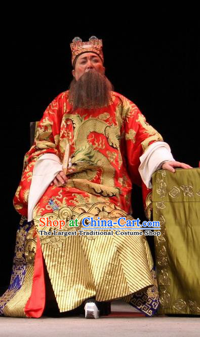 Yu He Qiao Chinese Sichuan Opera Official Apparels Costumes and Headpieces Peking Opera Elderly Male Garment Laosheng Clothing