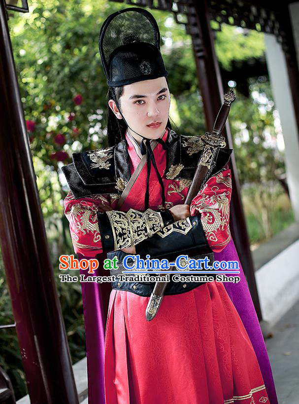 Chinese Traditional Ming Dynasty Blade Hanfu Clothing Ancient Drama Imperial Guard Garment Swordsman Historical Costumes for Men
