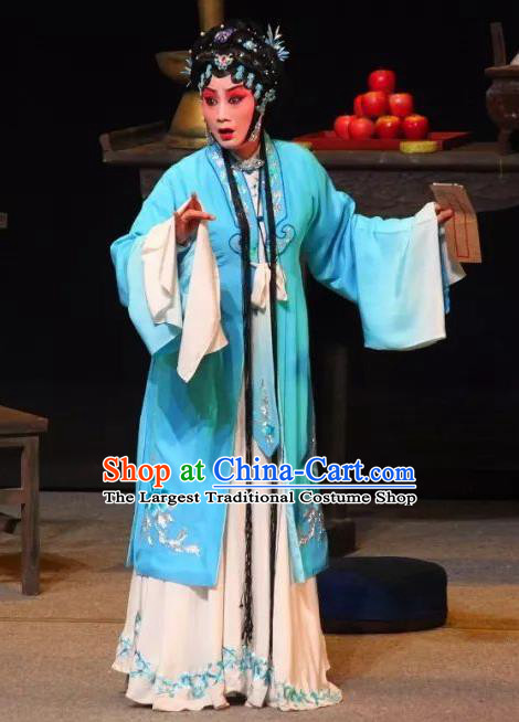 Chinese Sichuan Opera Actress Garment Costumes and Hair Accessories Mother of Mu Lian Traditional Peking Opera Young Female Dress Distress Woman Liu Siniang Apparels