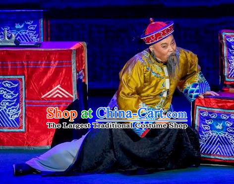 Scholar of Ba Shan Chinese Sichuan Opera Elderly Male Sun Dengke Apparels Costumes and Headpieces Peking Opera Garment Laosheng Mandarin Jacket Clothing