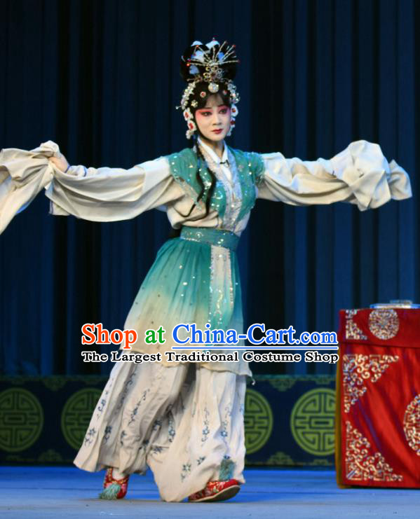 Chinese Sichuan Opera Actress Garment Costumes and Hair Accessories Traditional Peking Opera Diva Dress Fairy Lian Niang Apparels