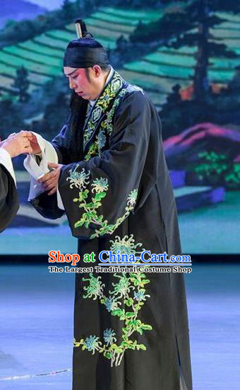 He Zhu Pei Chinese Sichuan Opera Poor Scholar Zhao Peng Apparels Costumes and Headpieces Peking Opera Niche Garment Xiaosheng Clothing