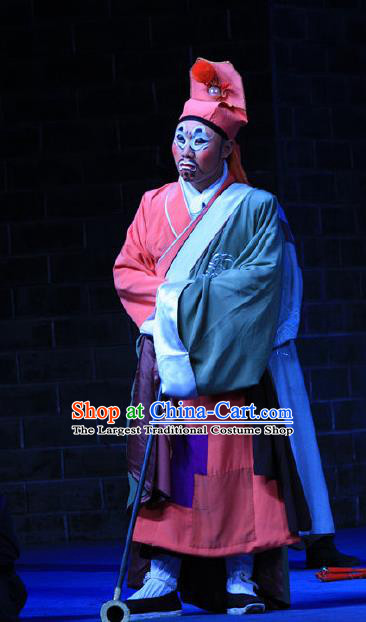Love Bell Tower Chinese Peking Opera Ugly Servant Garment Costumes and Headwear Beijing Opera Clown Apparels Clothing