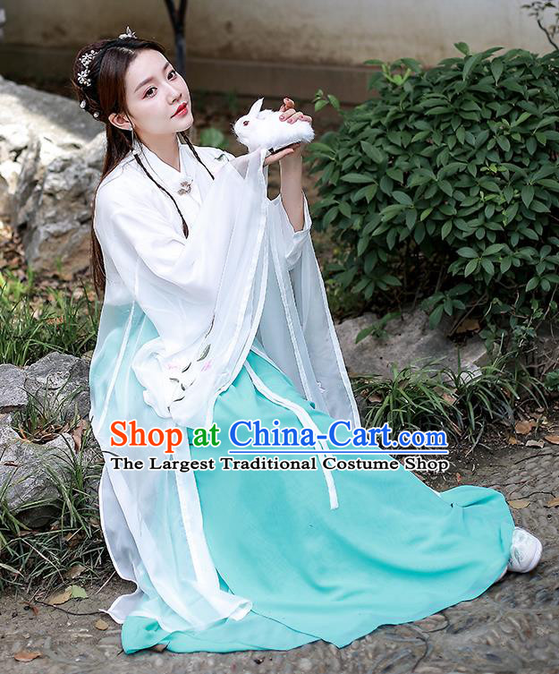 Chinese Traditional Ancient Young Lady Apparels Ming Dynasty Hanfu Dress Civilian Female Historical Costumes