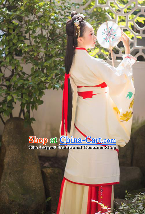 Chinese Han Dynasty Court Princess Apparels Traditional Noble Lady Hanfu Dress Ancient Curving Front Robe Historical Costumes for Women