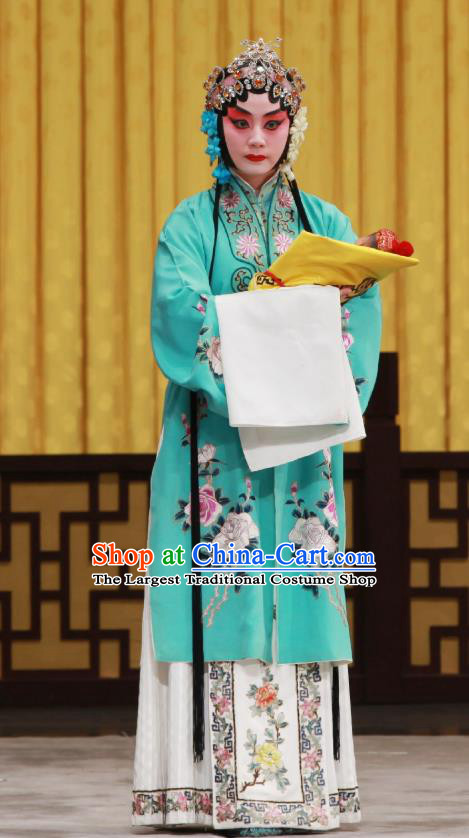 Chinese Beijing Opera Huadan Apparels Costumes and Headdress Da Bao Guo Er Jin Gong Traditional Peking Opera Diva Li Yanfei Dress Garment