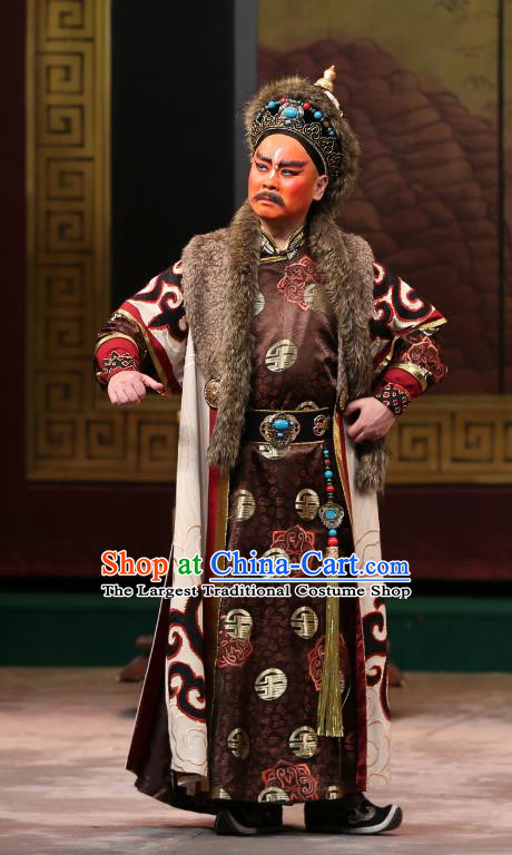 Kangxi Dadi Chinese Peking Opera King Geer Dan Garment Costumes and Headwear Beijing Opera Donald Apparels Clothing