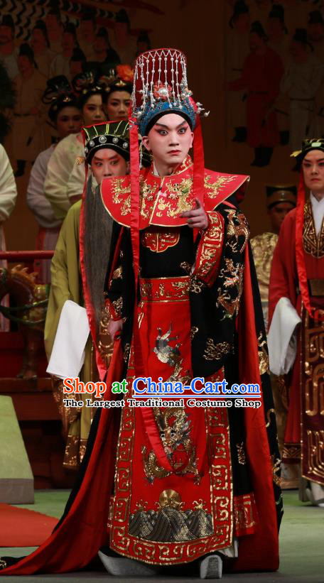 Zhen Guan Flourishing Age Chinese Peking Opera Young Male Garment Costumes and Headwear Beijing Opera Xiaosheng Apparels Emperor Li Shimin Clothing