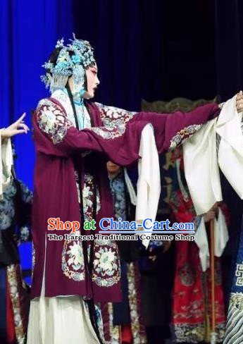 Chinese Beijing Opera Distress Maiden Apparels Costumes and Headdress The Mirror of Fortune Traditional Peking Opera Young Female Actress Dress Garment