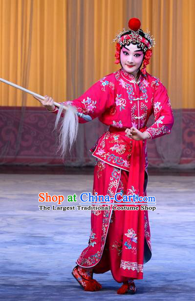 Chinese Beijing Opera Martial Girl Apparels Costumes and Headpieces Xin An Yi Traditional Peking Opera Swordsplay Female Luo Yan Dress Garment