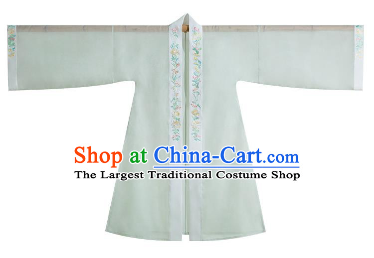 Chinese Ancient Young Lady Embroidered Hanfu Dress Traditional Song Dynasty Apparels Historical Costumes Complete Set
