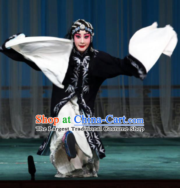 Chinese Beijing Opera Distress Female Apparels Actress Costumes and Headdress The Mirror of Fortune Traditional Peking Opera Young Mistress Dress Garment