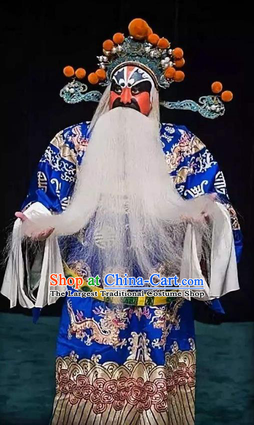 Anecdote of Wu Zetian Chinese Peking Opera Official Garment Costumes and Headwear Beijing Opera Elderly Minister Apparels Laosheng Clothing