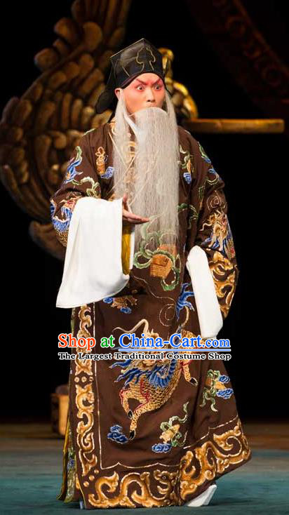 Luo Yang Gong Chinese Peking Opera Prime Minister Garment Costumes and Headwear Beijing Opera Chancellor Fang Xuanling Apparels Clothing
