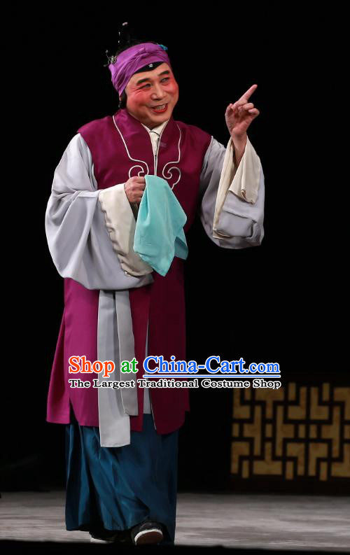 Chinese Beijing Opera Old Dame Yan Po Apparels Costumes and Headdress Wu Long Yuan Traditional Peking Opera Elderly Female Dress Pantaloon Garment