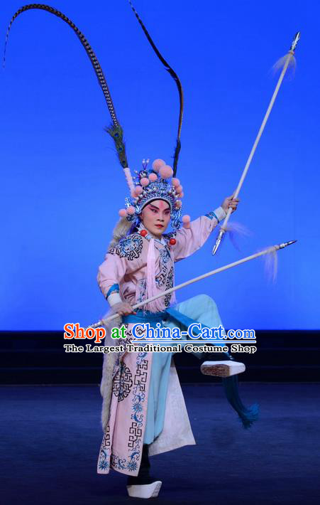 Ba Da Chui Chinese Peking Opera Takefu Garment Costumes and Headwear Beijing Opera Young Male Apparels General Lu Wenlong Clothing