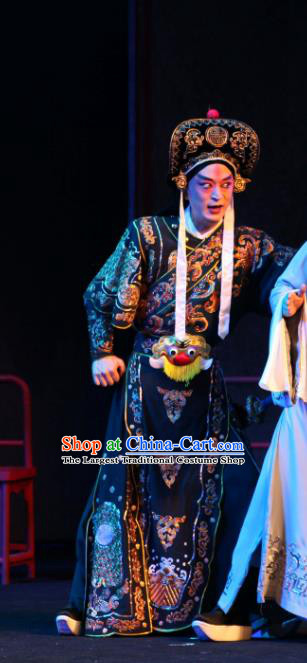 Da Meng Chang Ge Chinese Peking Opera Takefu Garment Costumes and Headwear Beijing Opera Wusheng Apparels Martial Male Zhang Anguo Clothing