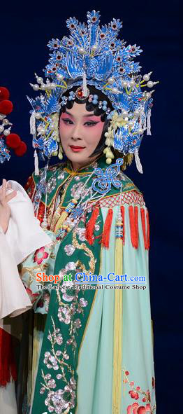 Chinese Beijing Opera Court Lady Apparels Young Female Costumes and Headdress Imperial Concubine Mei Traditional Peking Opera Hua Tan Dress Diva Garment
