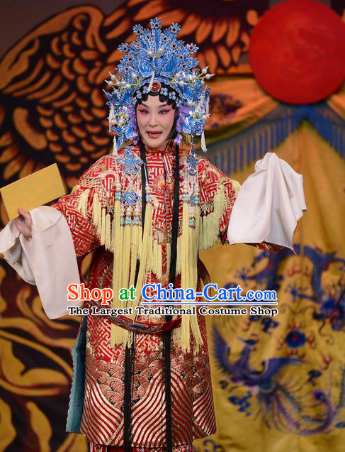 Chinese Beijing Opera Actress Apparels Court Lady Costumes and Headdress Imperial Concubine Mei Traditional Peking Opera Hua Tan Dress Garment