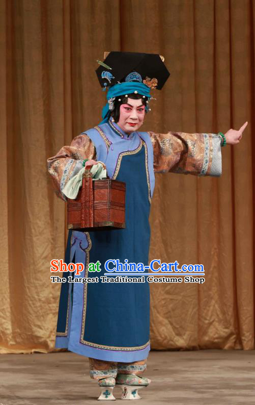 Chinese Beijing Opera Country Woman Apparels Costumes and Headdress Mei Yu Pei Traditional Peking Opera Qing Dynasty Female Dress Diva Han Cuizhu Garment