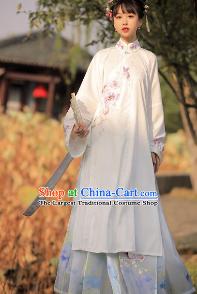Chinese Ancient Patrician Lady Historical Costumes Traditional Embroidered Hanfu Dress Ming Dynasty Garment for Women
