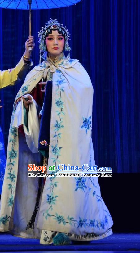 Chinese Jin Opera Young Mistress Garment Costumes and Headdress Tao Jin An Traditional Shanxi Opera Actress Dress Madam Apparels