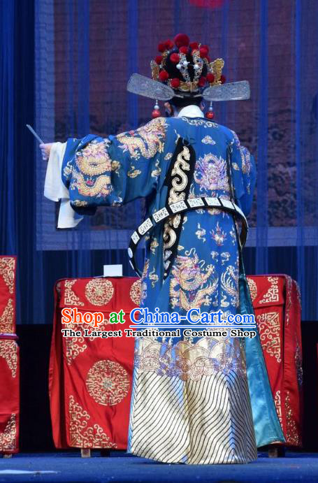 Tao Jin An Chinese Shanxi Opera Censor Han Liang Apparels Costumes and Headpieces Traditional Jin Opera Official Garment Elderly Male Clothing