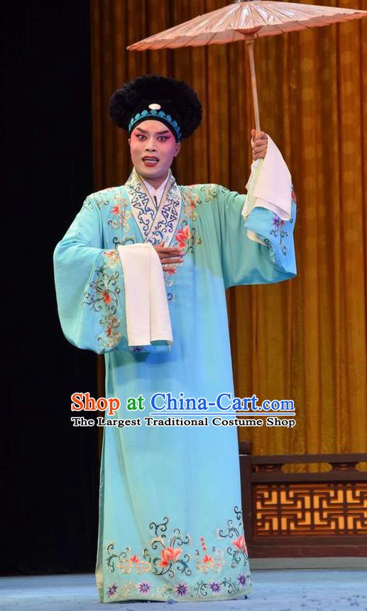 Madam White Snake Chinese Shanxi Opera Xiaosheng Apparels Costumes and Headpieces Traditional Jin Opera Young Male Garment Scholar Xu Xian Clothing